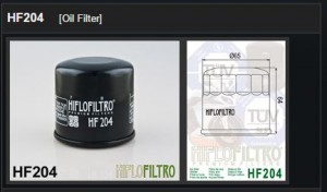 Oliefilter Honda, Kawasaki, Suzuki, Yamaha, Triumph, MV Agusta, Artic en Mercure HF204