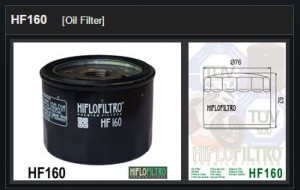 Oliefilter BMW en Husqvarna HF160