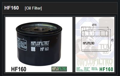 Oliefilter BMW en Husqvarna HF160