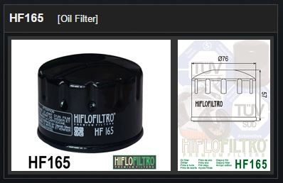 Oliefilter BMW HF165