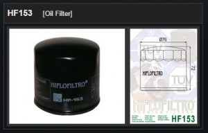 Oliefilter Ducati / Cagiva en Gilera HF153