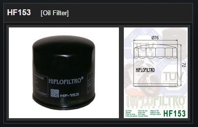 Oliefilter Ducati / Cagiva en Gilera HF153