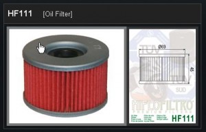 Oliefilter Honda HF111