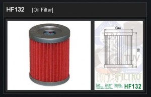Oliefilter Kawasaki / Suzuki / Sym / Yamaha HF132