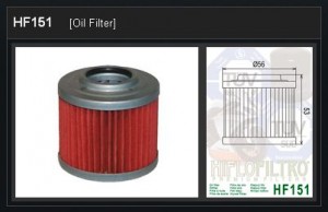 Oliefilter Aprilia / BMW / MuZ HF151